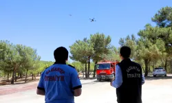 Gaziantep itfaiyesinden droneli yangın nöbeti
