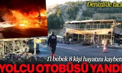 Denizli'de Yolcu otobüsü yandı: 8 ölü, 33 yaralı