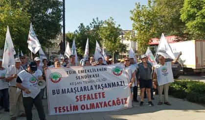 Edirne Keşan’da emeklilerden iktidara uyarı