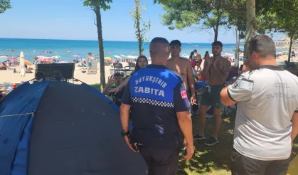 Kocaeli Kandıra sahillerinde çadır denetimi