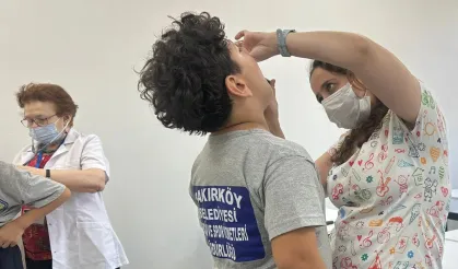 Yaz Spor Okulu öğrencilerine sağlık kontrolü