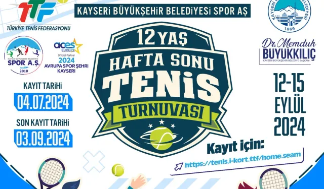 2024 Avrupa Spor Şehri Kayseri, 12 Yaş Hafta Sonu Tenis Turnuvası’na ev sahipliği yapacak