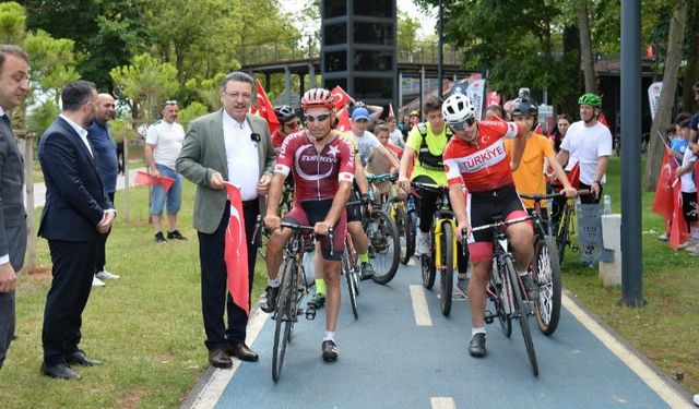 Trabzon'da pedallar kahramanlar için çevrildi