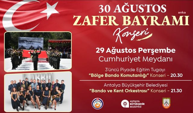 Antalya Büyükşehir'den 30 Ağustos Zafer Bayramı'nda Simge Sağın konseri