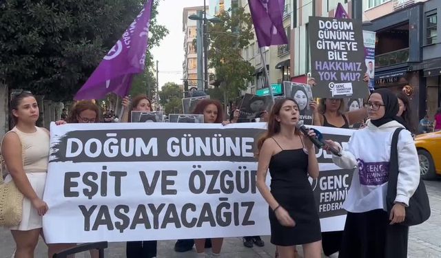 Doğum gününe gitmek istediği için babası tarafından öldürülen Eylem Sevilen için Kadıköy’de eylem 