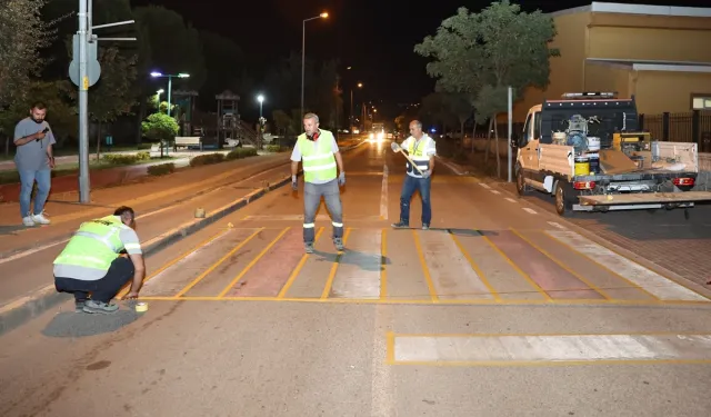 Nilüfer'de yol güvenliği için gece mesaisi