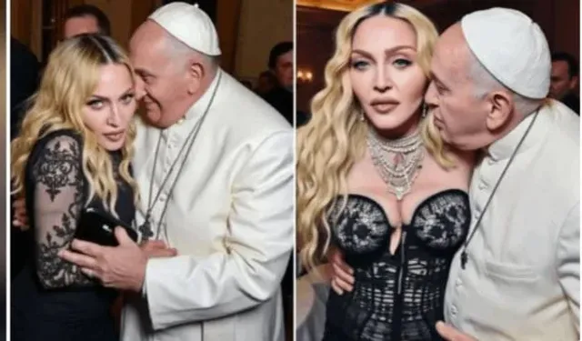 Madonna Papa'ya sarıldı yer yerinden oynadı