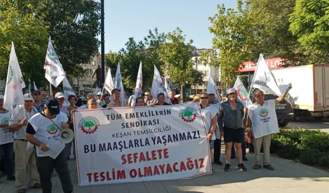 Edirne Keşan’da emeklilerden iktidara uyarı