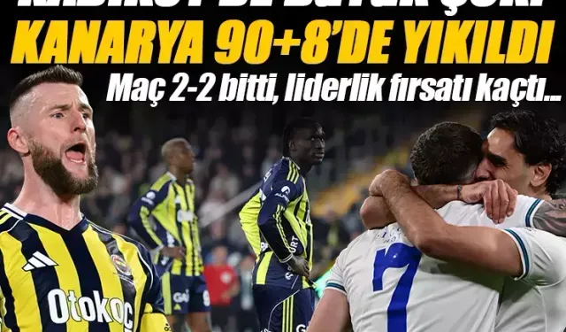 Fenerbahçe, liderlik fırsatını tepti! Kadıköy'de büyük şok... (Maç özeti | Fenerbahçe 2-2 Çaykur Rizespor)
