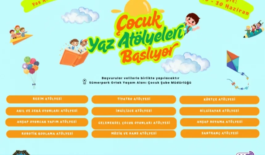 Diyarbakırlı çocuklar için yaz atölyeleri başlıyor