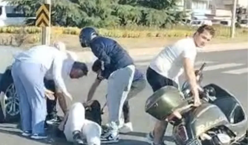 Düzce'de motosiklet sürücüsü yola savruldu