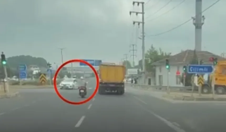 Düzce'de ters yön faciası saniyelerle önlendi!