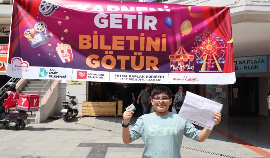 İzmit'te 'karneni getir, biletini götür' etkinliğine yoğun ilgi