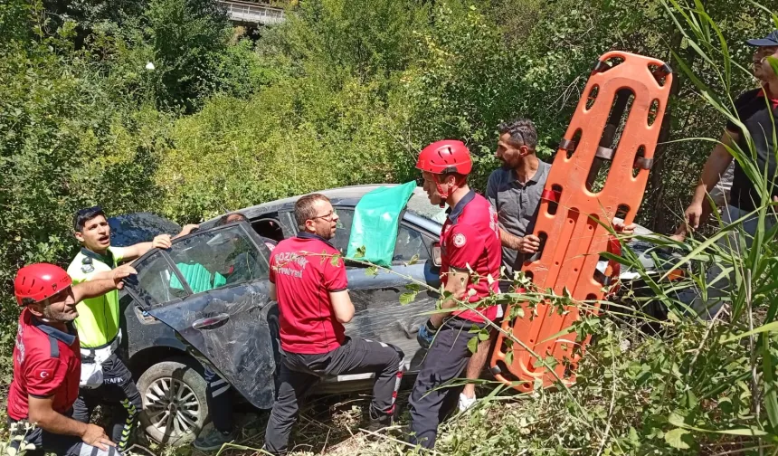 Bilecik'te şarampole devrilen araçta 3 kişi yaralandı