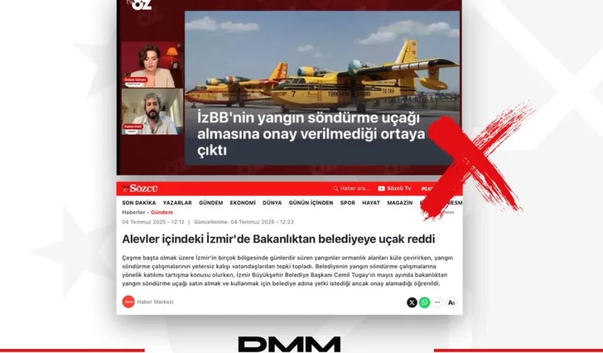 İzmir Belediyesi’nin yangın uçağı talebi iddiası asılsız!