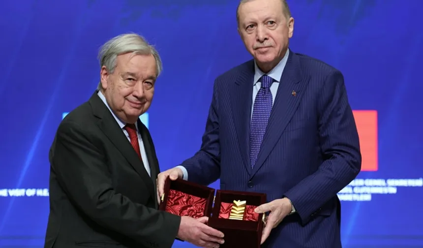 BM Genel Sekreteri Guterres'e Atatürk Uluslararası Barış Ödülü